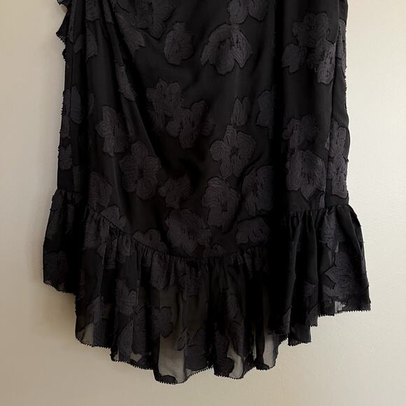 Ulla Johnson Rimona Dress Black Floral Silk Ruffles One Shoulder Size 0 Classic - Picture 15 of 16